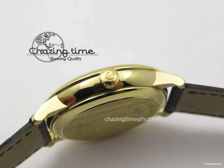 0310 Contemporary De Ville MK 1:1 Best Edition YG White Dial On Black Leather Asian Seagull T1701 (Sec@6) 8233